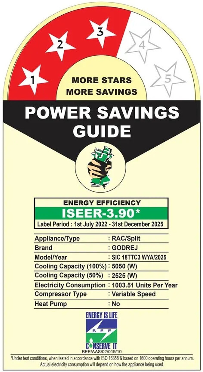 Image of Godrej 2025 Model 1.5 Ton 3 Star Split Inverter AC