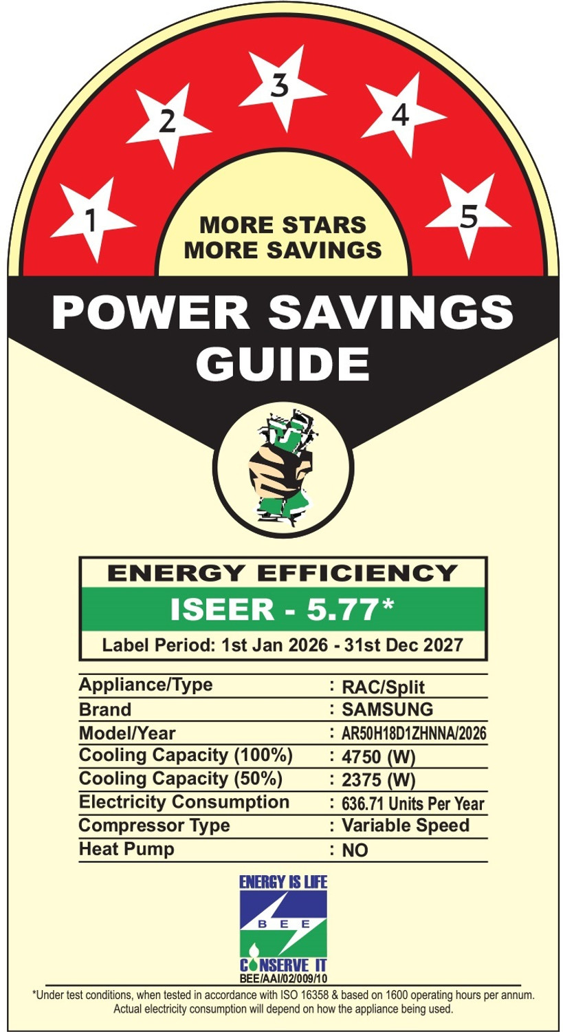 Image of Samsung 2026 Model 1.5 Ton 5 Star Split Inverter with Wi-fi AC