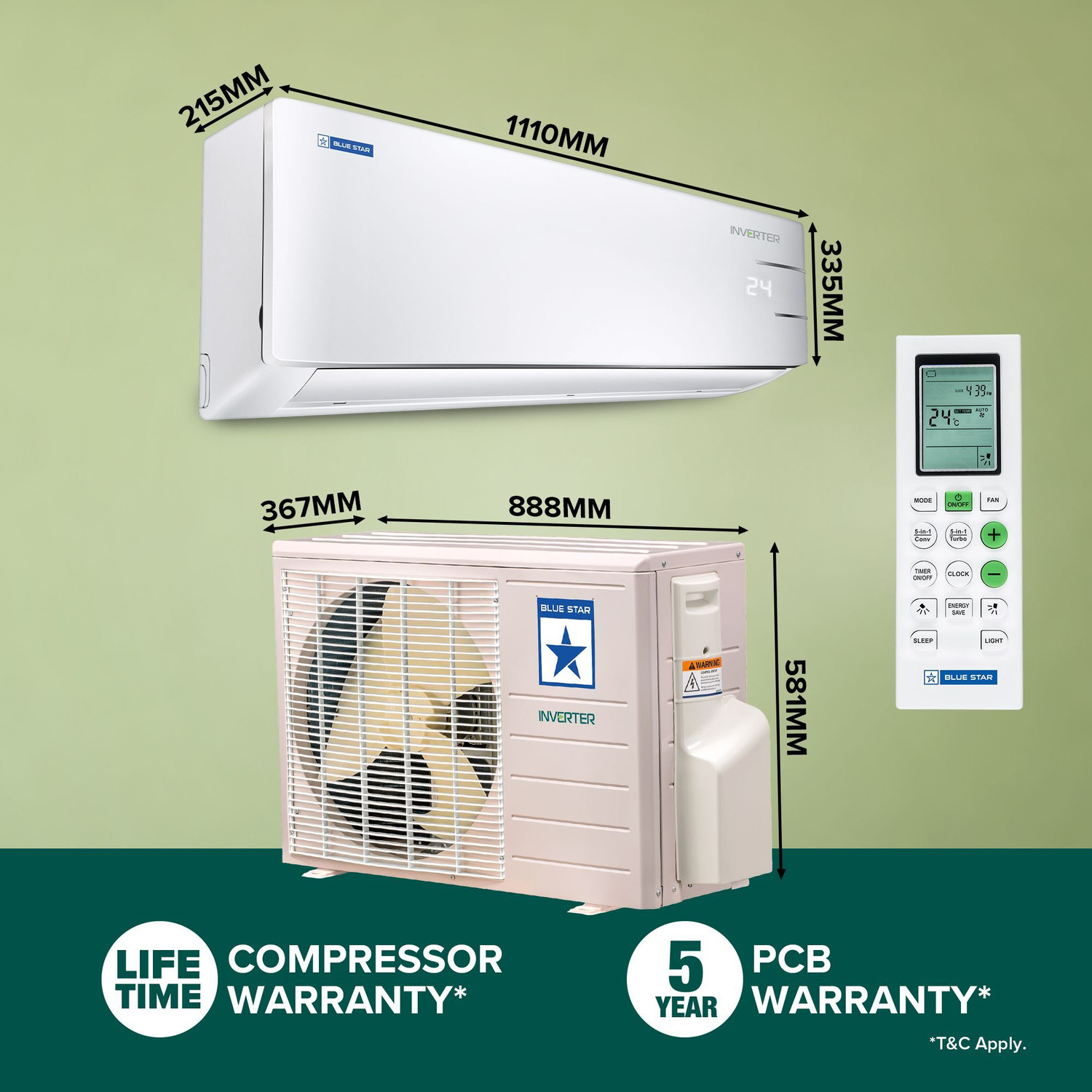 Image of Blue Star 2025 Model 2 Ton 3 Star Split Inverter AC