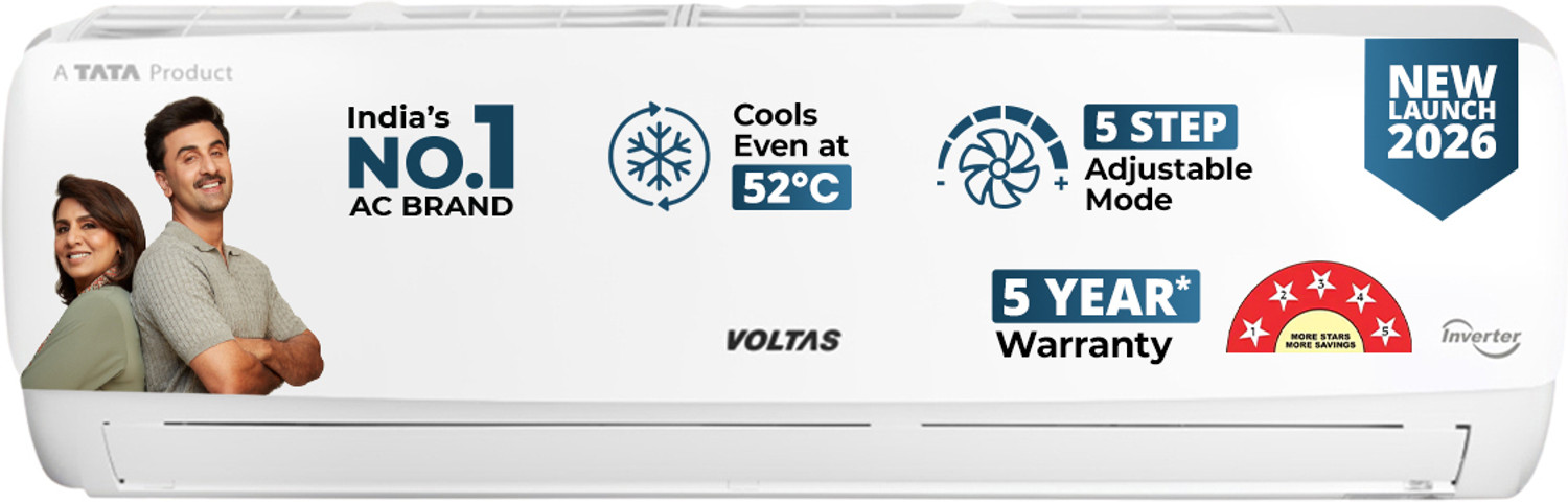 Image of Voltas 2026 Model 1.5 Tons 5 Star Split Inverter AC