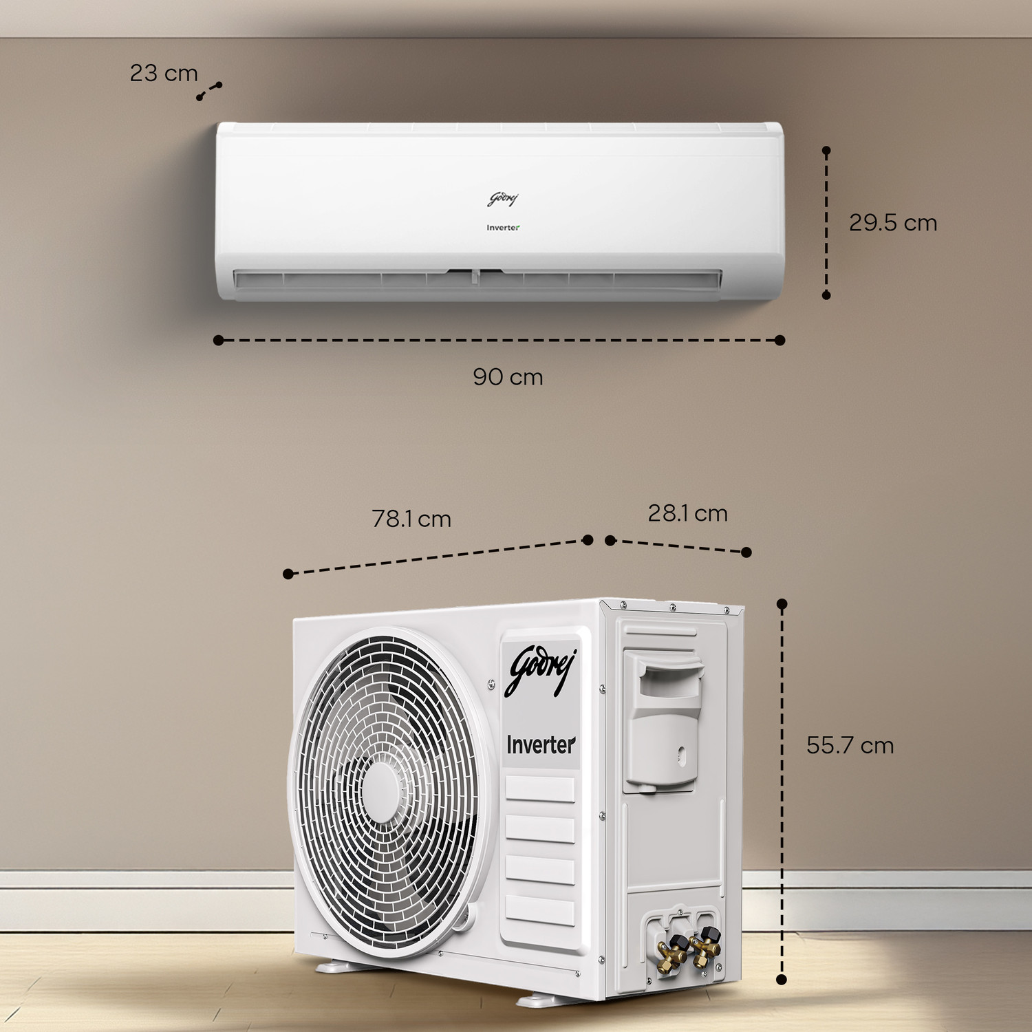 Image of Godrej 2026 Model 1.5 Ton 4 Star Split Inverter with 5-in-1 convertible | AI Powered| Heavy Duty Cooling at 52 degree celsius|i-Sense technology AC