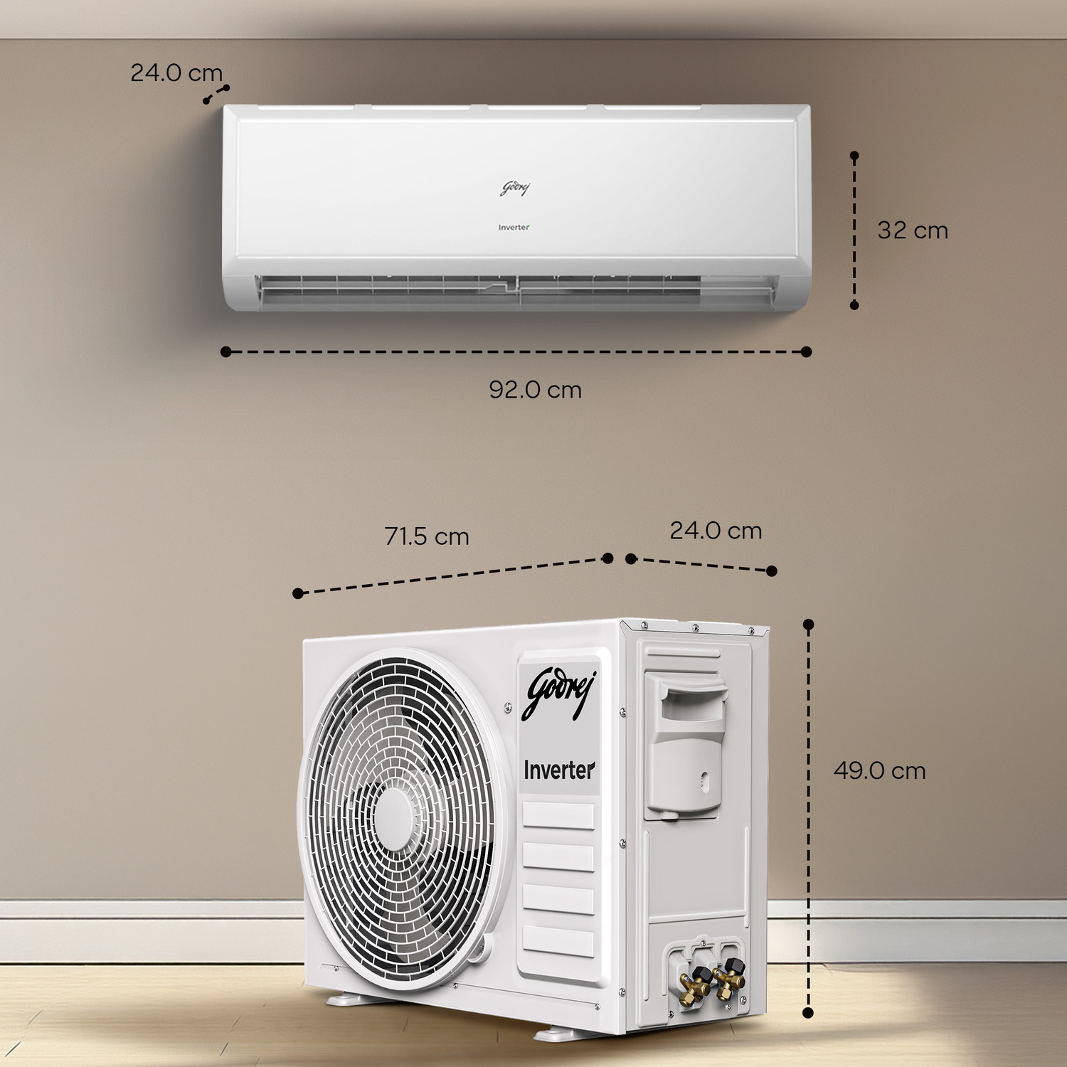 Image of Godrej 2026 Model 1.5 Ton 3 Star Split Inverter with 5-in-1 convertible | AI Powered| Heavy Duty Cooling at 52 degree celsius|i-Sense technology AC