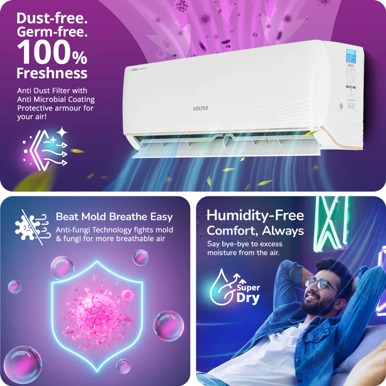 Image of Voltas 2026 Model 1.5 Ton 3 Star Split Inverter AC