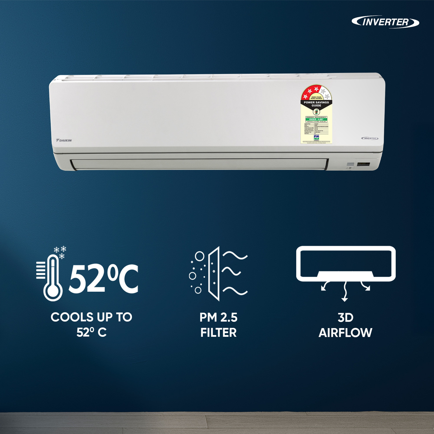 Image of Daikin 2026 Model 2.6 Ton 3 Star Split Inverter AC