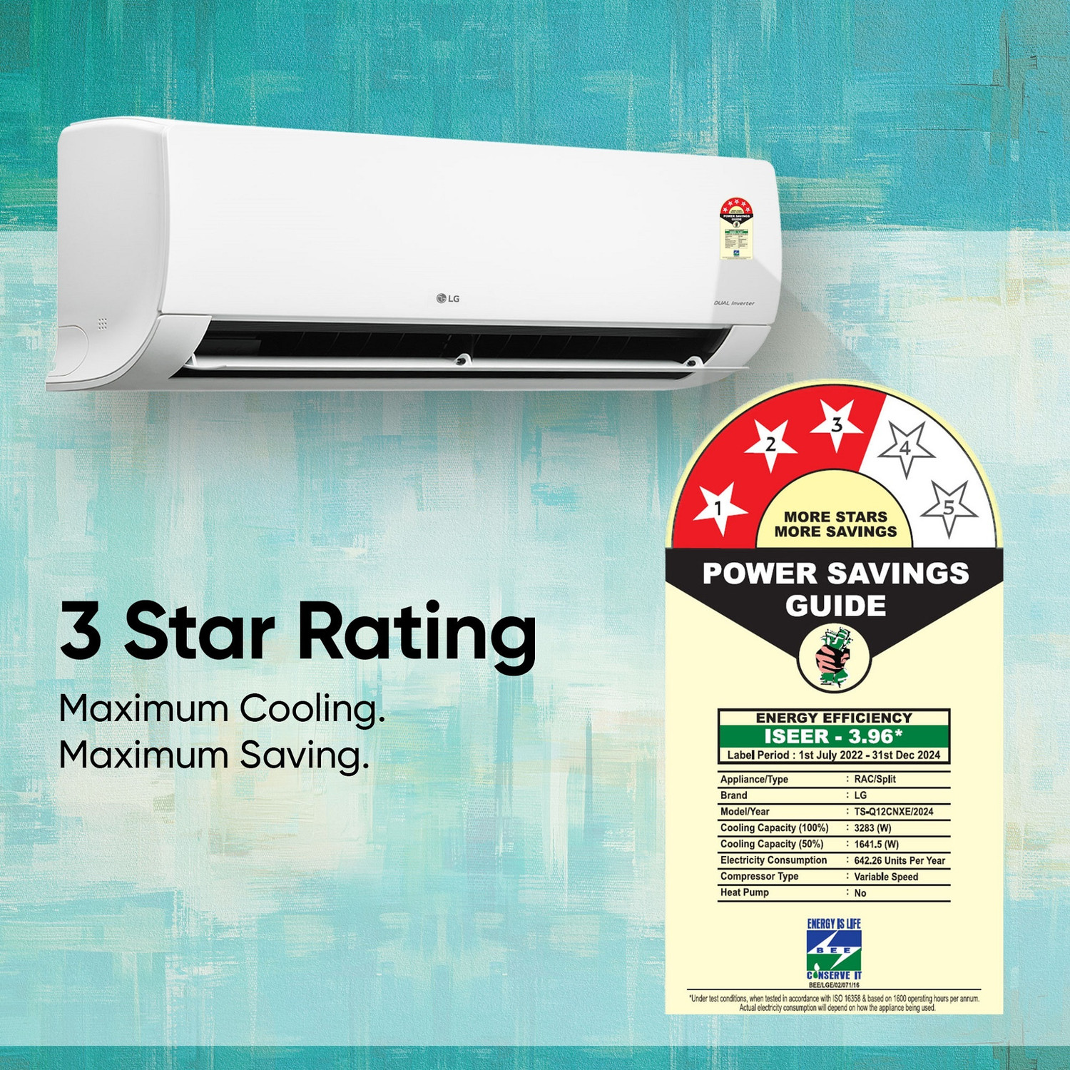 Image of LG 2024 Model 1 Ton 3 Star Split Inverter 2 Way Swing, HD Filter with Anti-Virus Protection with VIRAAT Mode & ADC Sensor AC