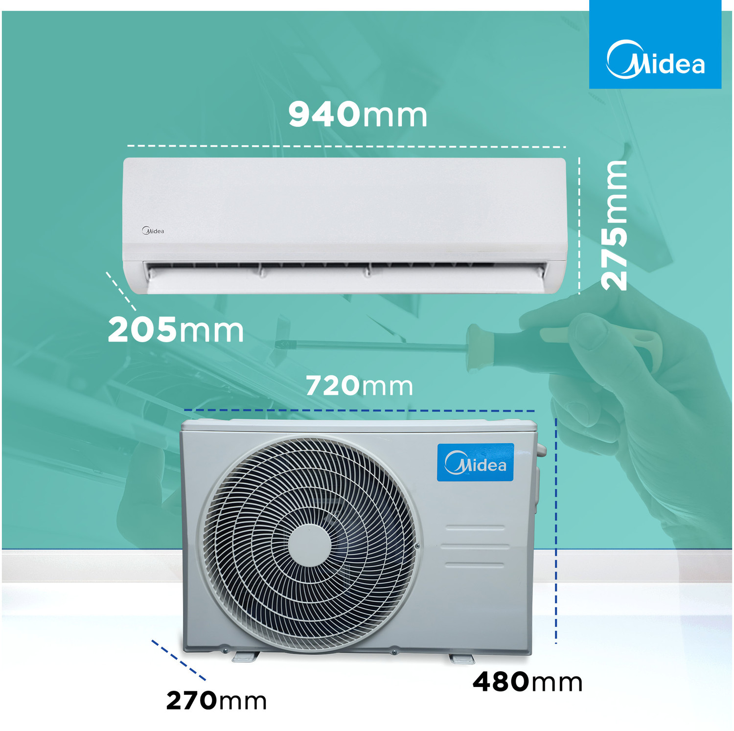 Image of Midea 2026 Model 1.5 Ton 3 Star Split Inverter Convertible 6-in-1 with Auto Intelligence,Turbo Mode for Faster Cooling, Auto Defrost Clean and HD & PM 2.5 Filter AC