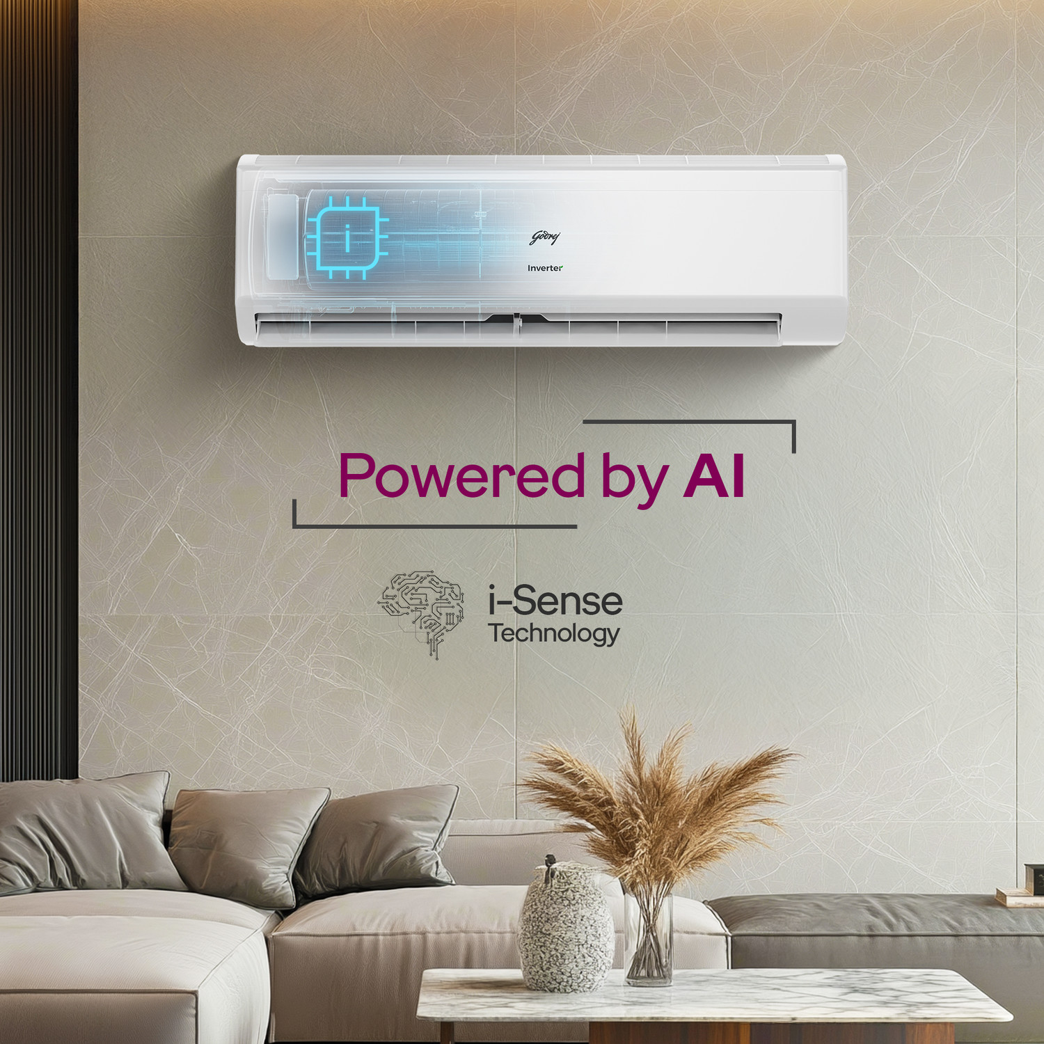 Image of Godrej 2024 Model 1.5 Ton 3 Star Hot and Cold Split Inverter AC