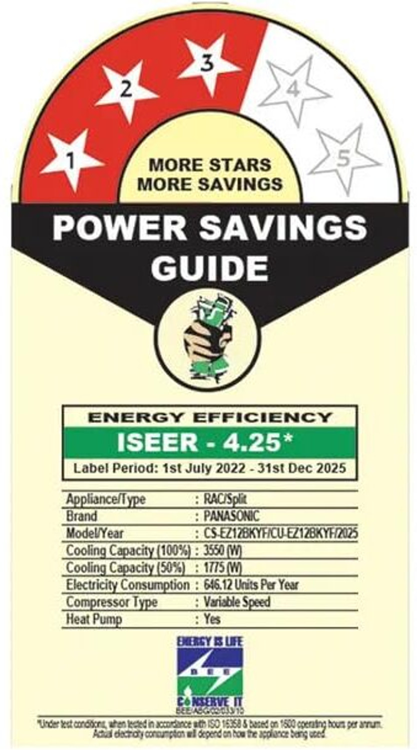 Image of Panasonic 2025 Model 1 Ton 3 Star Split Inverter AC