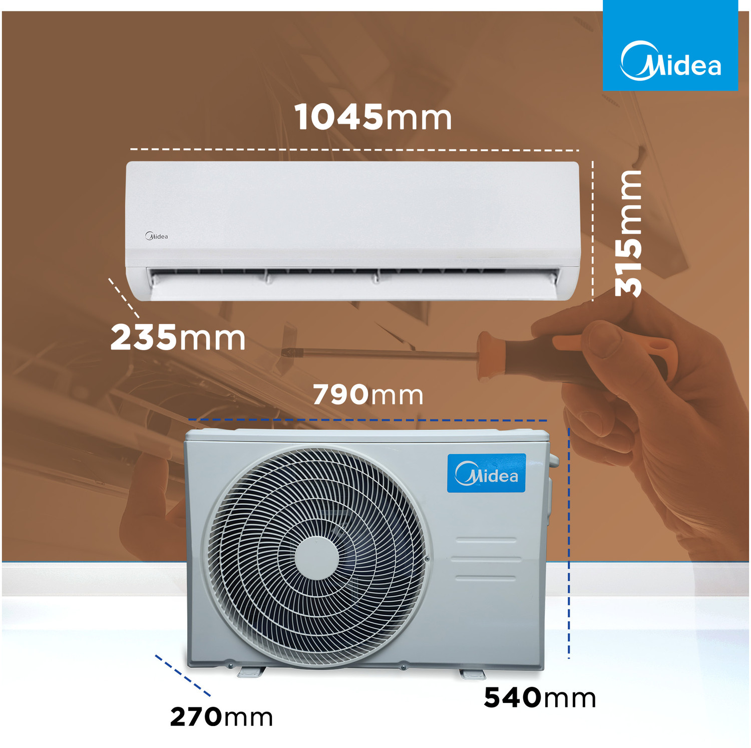 Image of Midea 2026 Model 2 Ton 3 Star Split AI Inverter with Wi-fi Convertible 6-in-1 with Turbo Mode for Faster Cooling, Auto Defrost Clean and HD & PM 2.5 Filter AC