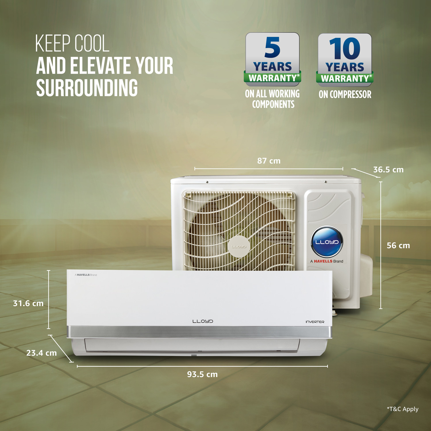 Image of Lloyd 2025 Model 1.5 Ton 3 Star Split Inverter AC