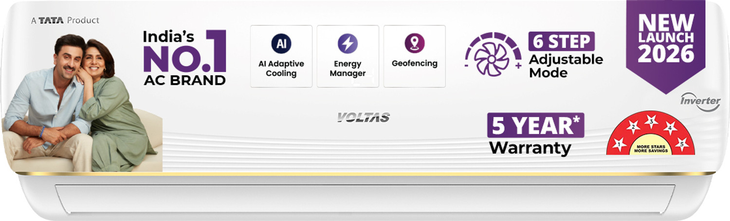 Image of Voltas 2026 Model 1 Ton 3 Star Split Inverter with Wi-fi AC
