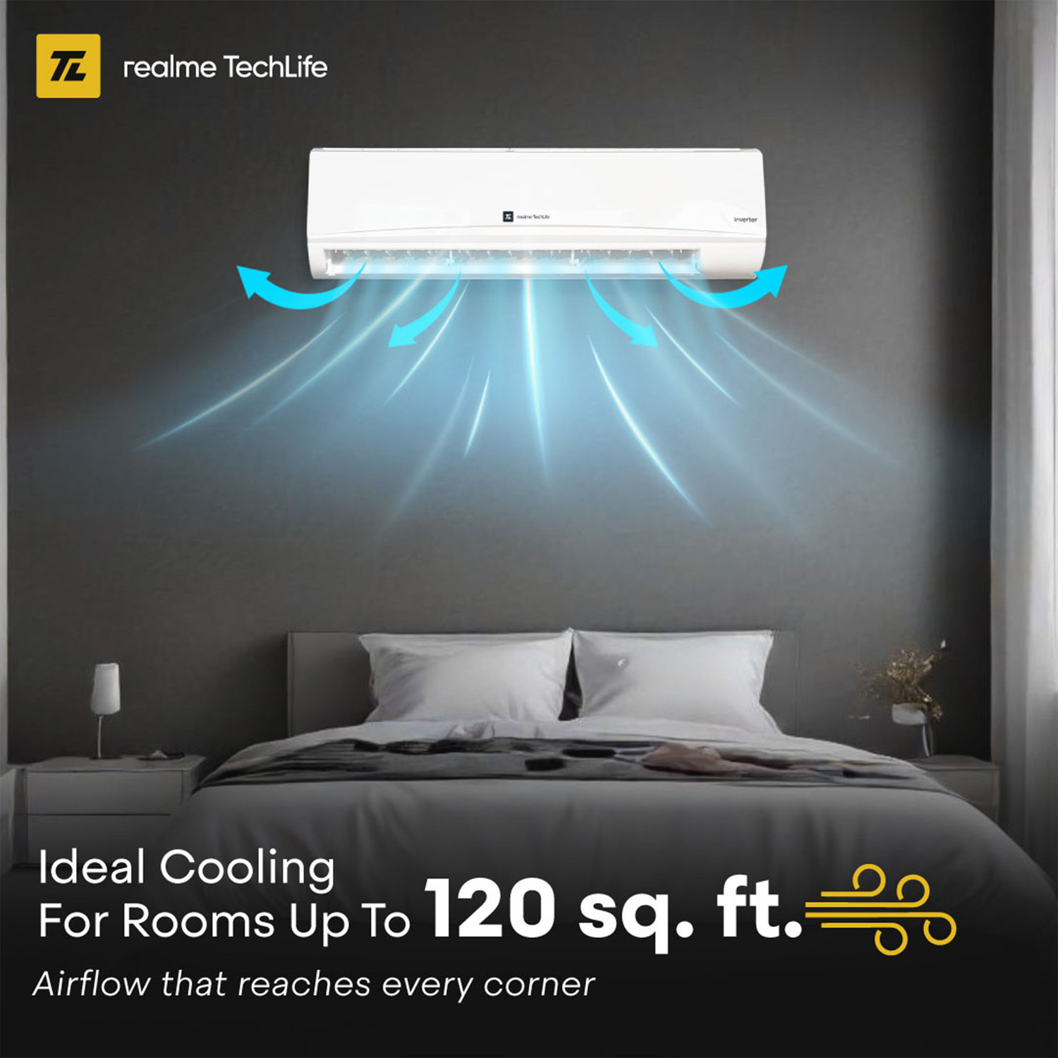 Image of realme TechLife 2026 Model 1 Ton 3 Star Split Inverter with Wi-fi AC