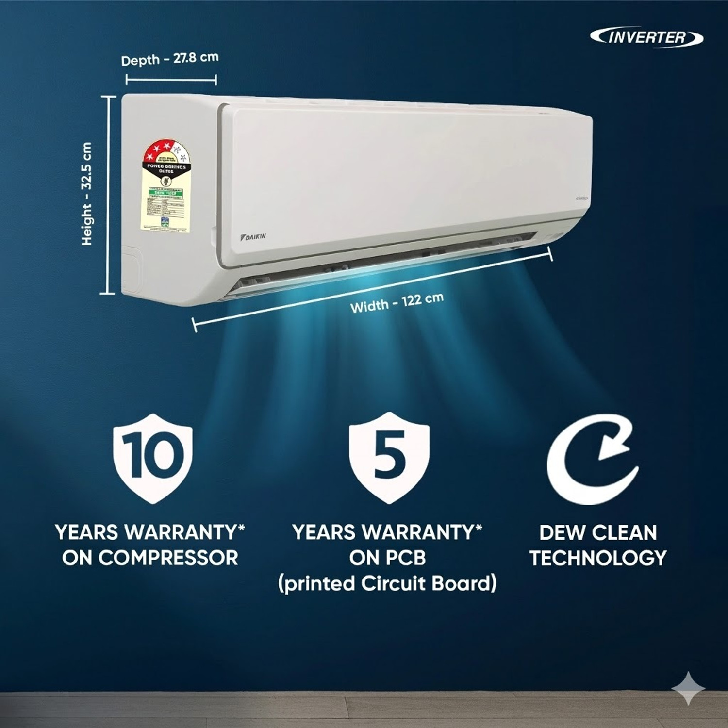 Image of Daikin 2026 Model 2 Ton 3 Star Split Inverter AC