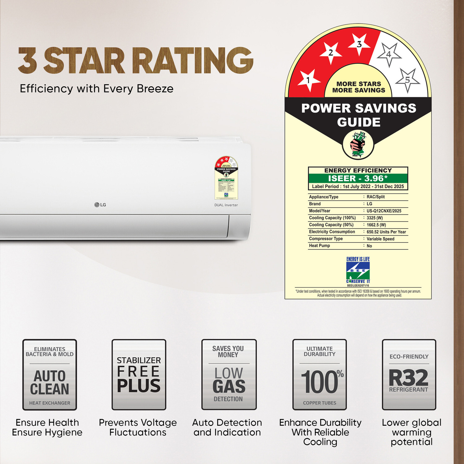 Image of LG 2025 Model 1 Ton 3 Star Split AI Dual Inverter AI Convertible 6-in-1 with VIRAAT Mode, Diet Plus Mode, Faster Cooling and Energy Saving AC