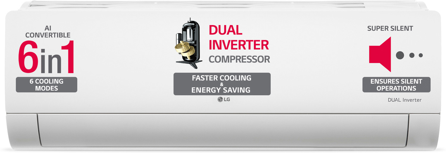Image of LG 2024 Model 1.5 Ton 4 Star Split Dual Inverter Viraat Mode, Super Silent, HD Filter With Anti-Virus Protection AC With 4 Way Swing, Monsoon Comfort & ADC Sensor AC