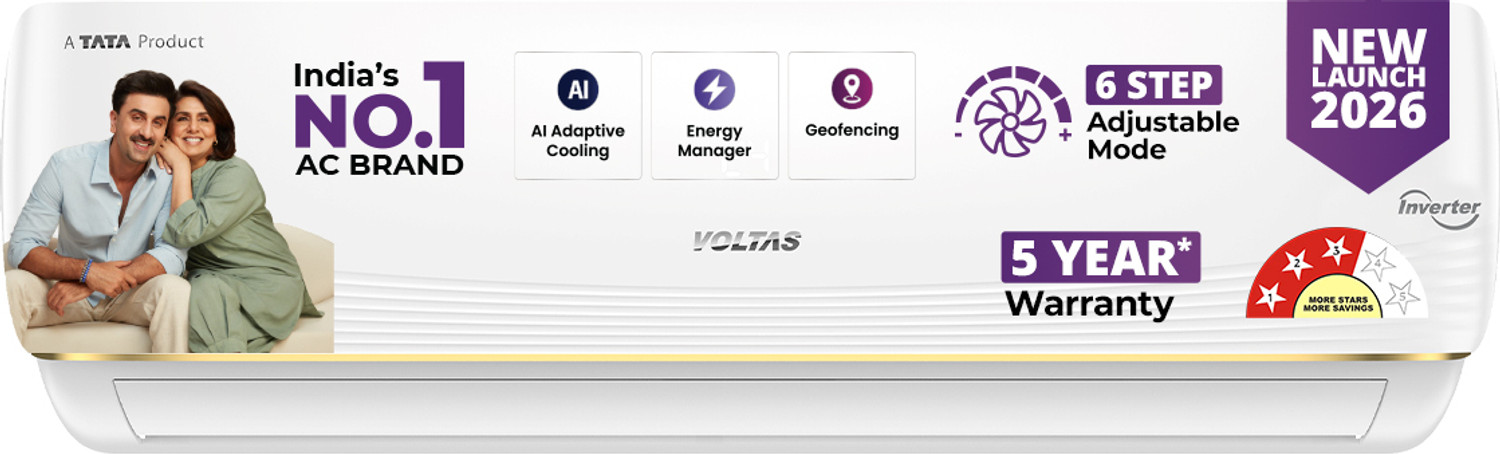 Image of Voltas 2026 Model 1.5 Ton 3 Star Split Inverter with Wi-fi AC