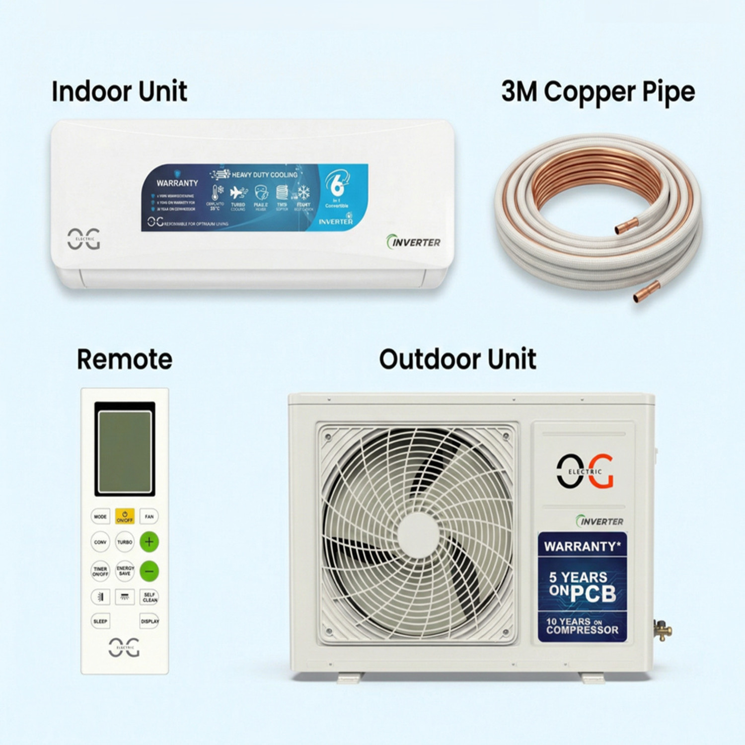 Image of OG Electric 2026 Model 2 Ton 3 Star Split Smart Inverter AC