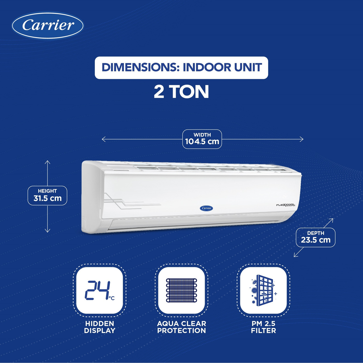Image of CARRIER 2024 Model 2 Ton 3 Star Split Inverter AC