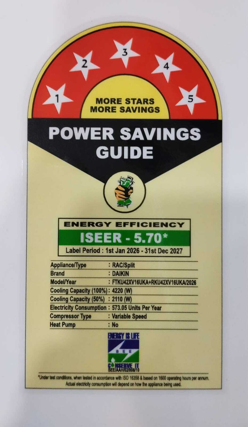 Image of Daikin 2026 Model 1.2 Ton 5 Star Split Inverter AC