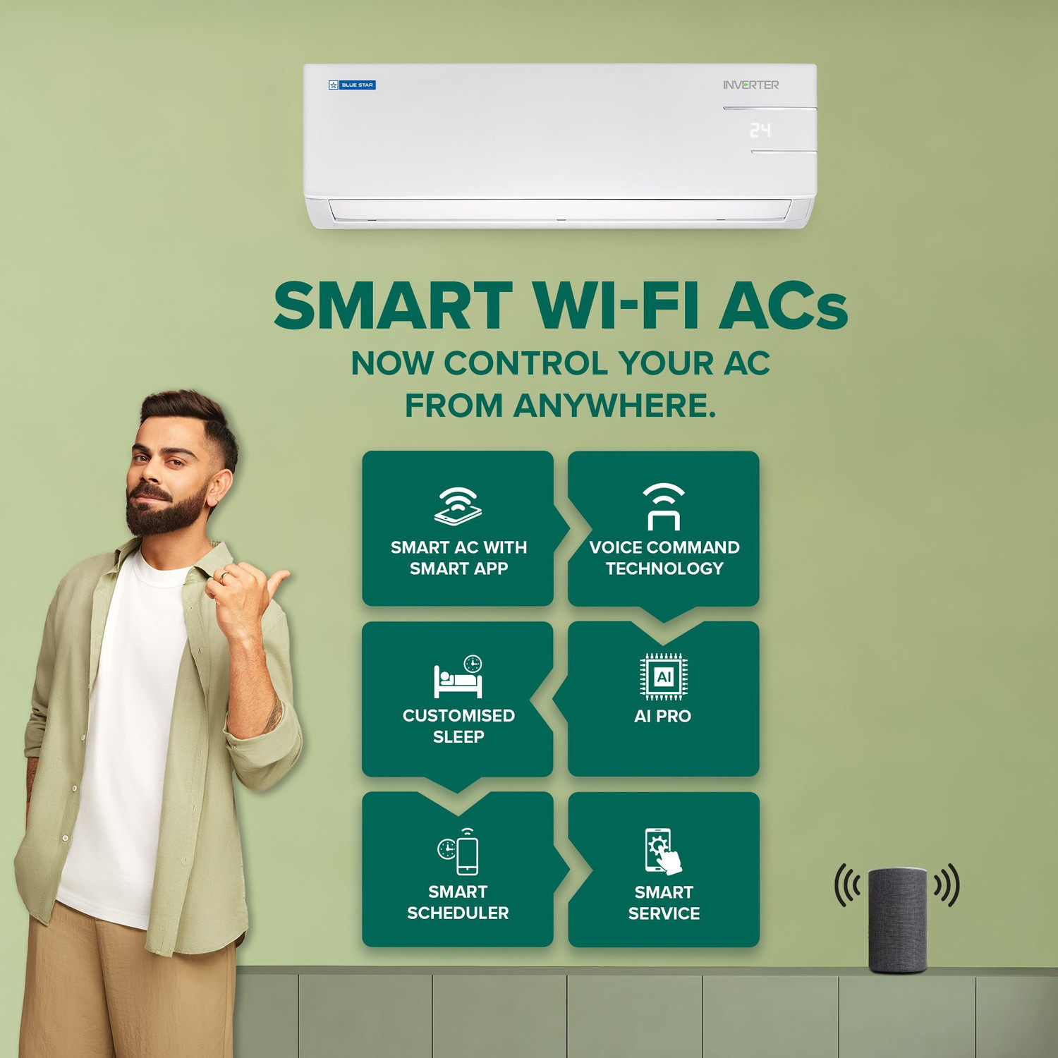 Image of Blue Star 2024 Model 1.5 Ton 5 Star Split Inverter with Wi-fi AC