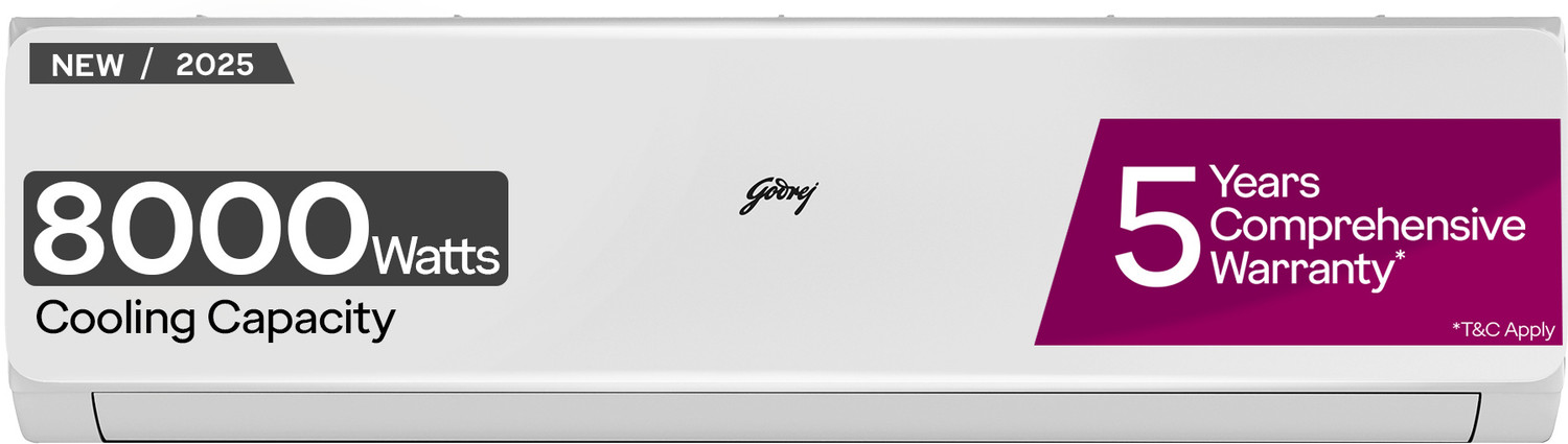 Image of Godrej 2025 Model 3 Ton 3 Star Split Inverter AI Powered, 5-In-1 Convertible, Heavy Duty Cooling At Extreme Temperature AC