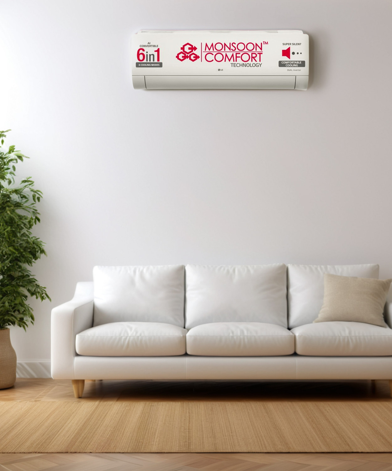 Image of LG 2024 Model 1.5 Ton 4 Star Split Dual Inverter Viraat Mode, Super Silent, HD Filter With Anti-Virus Protection AC With 4 Way Swing, Monsoon Comfort & ADC Sensor AC
