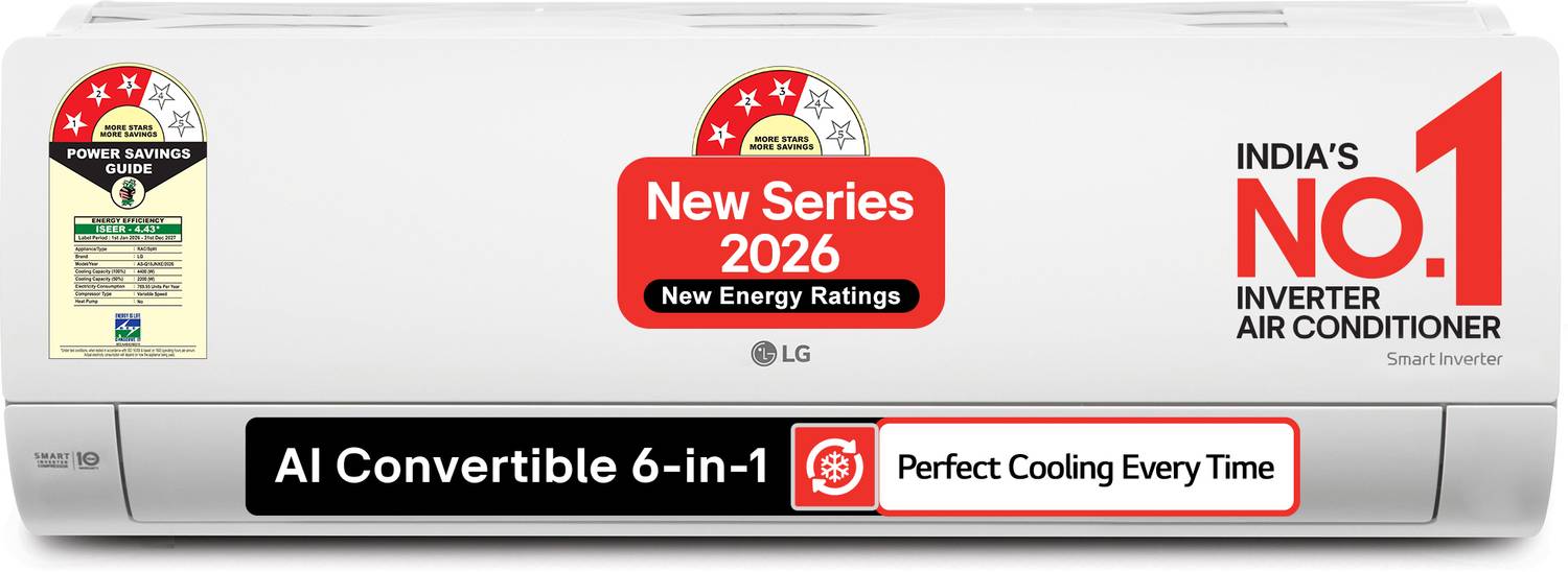 LG 2026 1.5 Ton 3 Star Split Smart Inverter AC