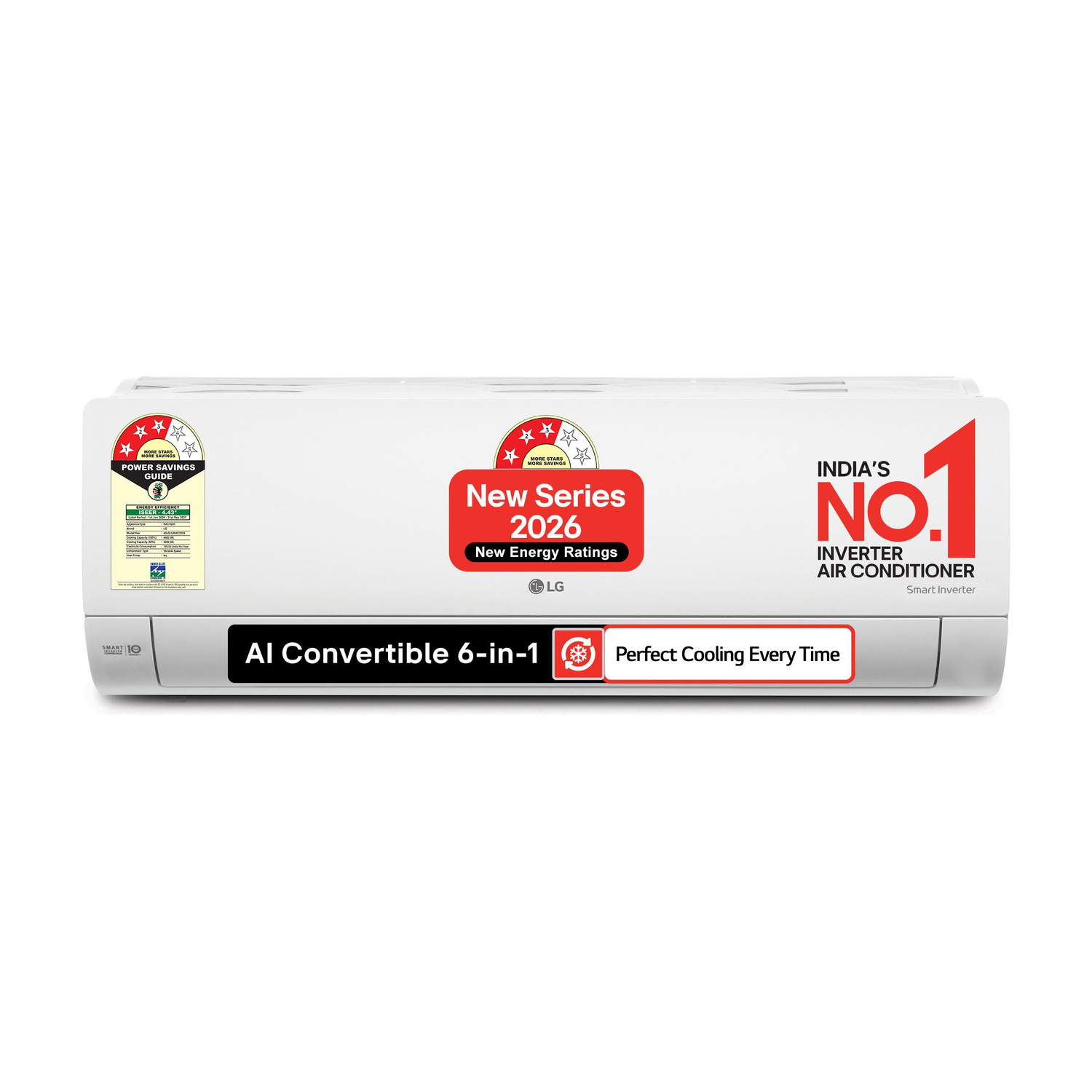 LG 2026 Model 1.5 Ton 3 Star Split Smart Inverter Faster Cooling and Energy Saving, AI Convertible 6-in-1 Cooling, HD Filter with Anti Virus Protection, Cools at 55 Degree Celsius, Him Clean, VIRAAT Mode and Diet Mode Plus AC