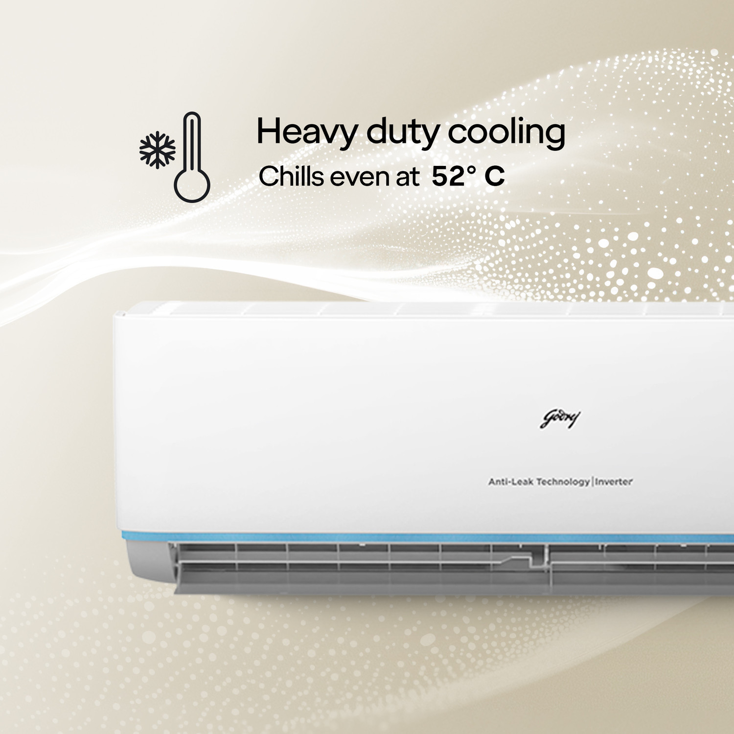 Image of Godrej 2025 Model 1.5 Ton 3 Star Split Inverter 5-In-1 Convertible Cooling Anti Leak And Heavy Duty Cooling at Extreme Temperature AC