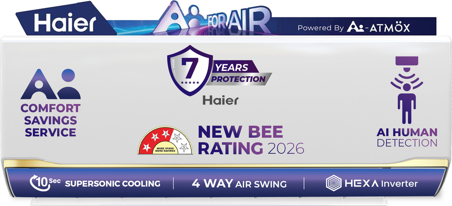 Image of Haier 2026 Model 2.2 Ton 3 Star Split HEXA Inverter with Wi-fi AC