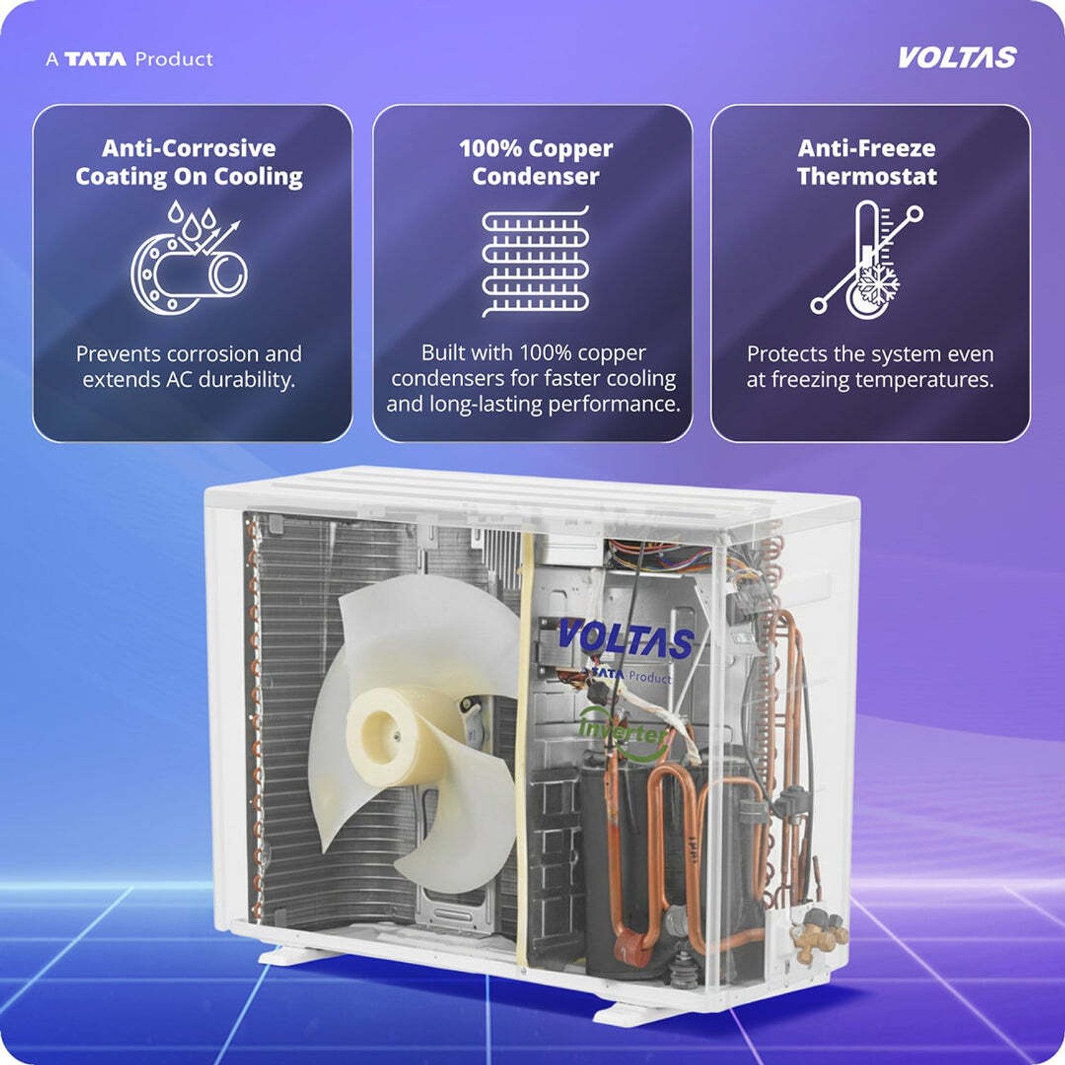 Image of Voltas 2026 Model 1.5 Ton 5 Star Split Inverter AC