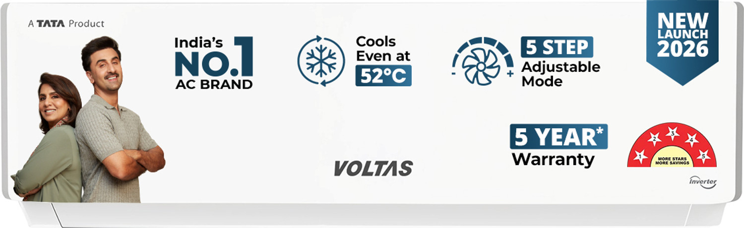 Image of Voltas 2026 Model 2 Ton 5 Star Split Inverter AC