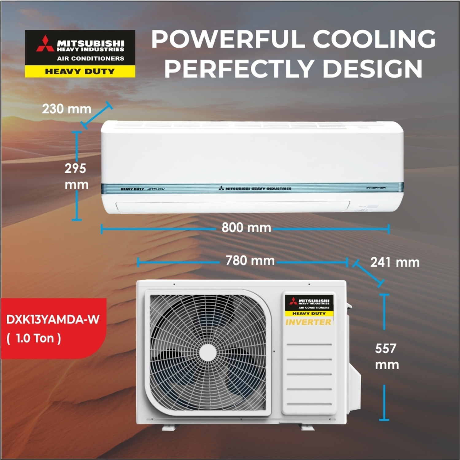Image of MITSUBISHI HEAVY INDUSTRIES 2026 Model 1 Ton 3 Star Split Hyper Inverter AC