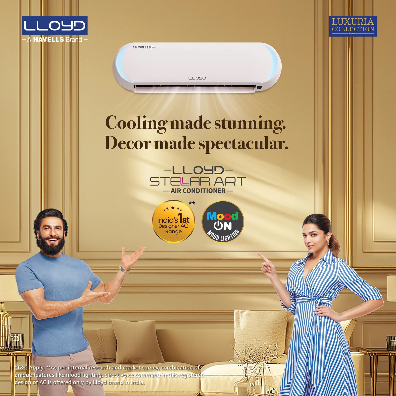 Image of Lloyd Stellar Art 2025 Model 1.5 Ton 5 Star Split Inverter with Wi-fi 6 in 1 Expandable Stellar ArtMood Lighting, In-Built Air Purifier, Direct Voice Command AC
