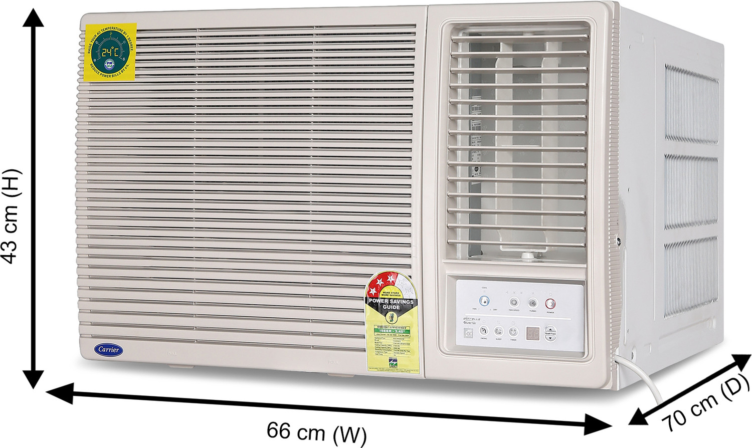 Image of CARRIER 2026 Model 1.5 Ton 3 Star Window Inverter AC