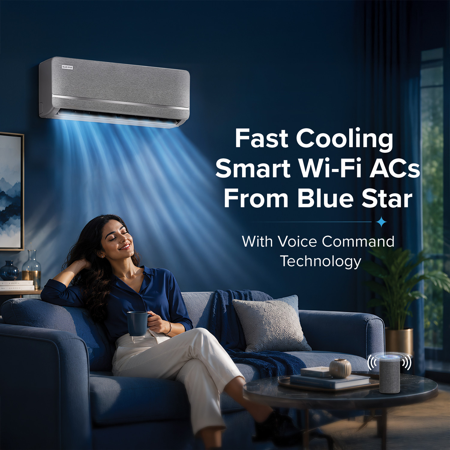 Image of Blue Star Iconia 2026 Model 1.5 Ton 3 Star Split Inverter with Wi-fi 5-In-1 Convertible, AI Pro+ Technology, 4-Way Swing AC