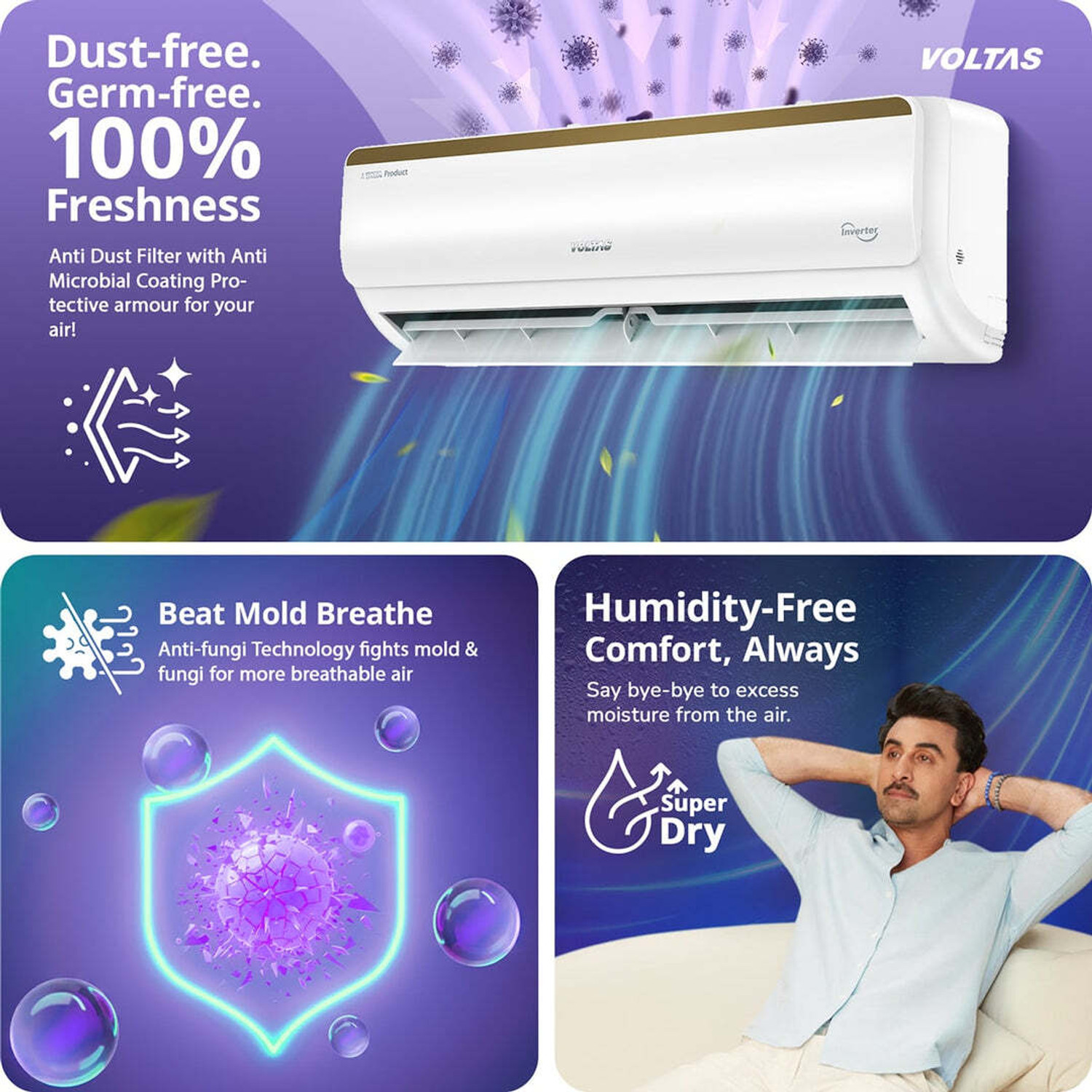 Image of Voltas 2026 Model 1.5 Ton 5 Star Split Inverter AC