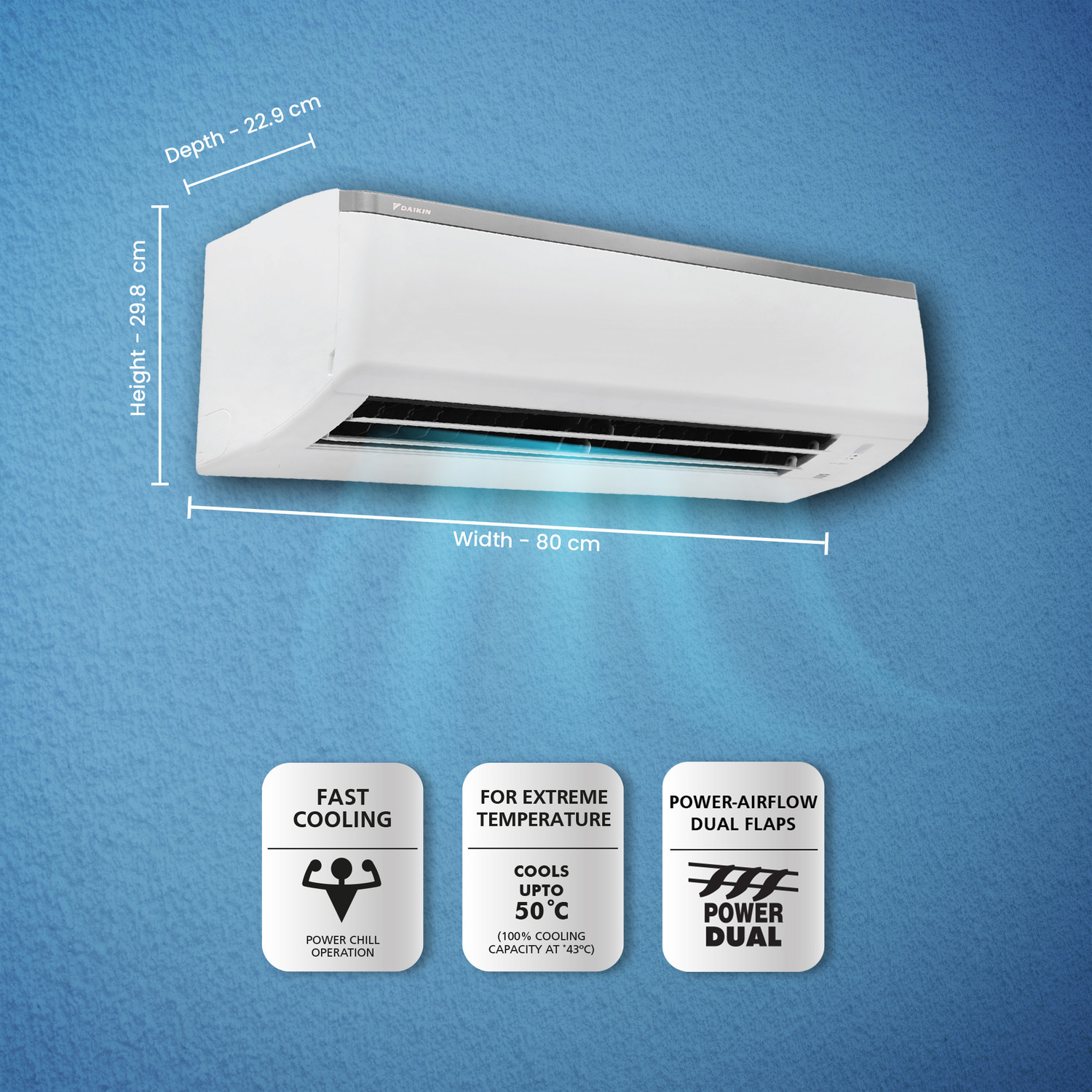 Image of Daikin 2023 Model 0.8 Ton 3 Star Split Fixed Speed AC