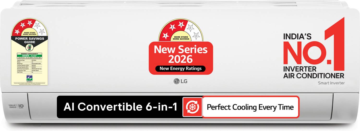 LG 2026 1.5 Ton 3 Star Split Inverter AC