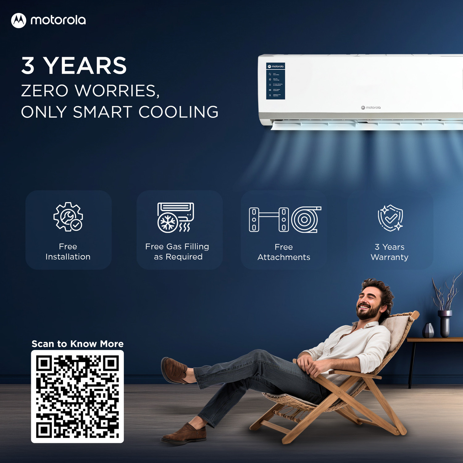 Image of MOTOROLA 2026 Model 2 Ton 3 Star Split Inverter with Wi-fi | Free Installation with 3-Year Comprehensive Warranty with Attachments included AC