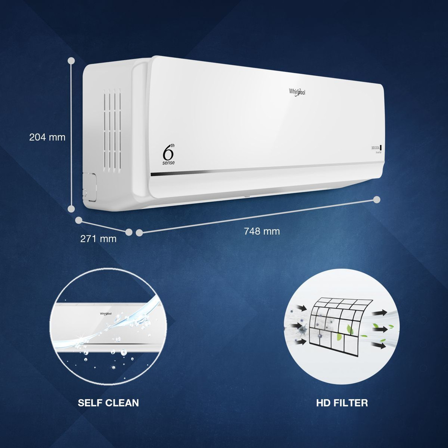 Image of Whirlpool 2026 Model 1 Ton 3 Star Split Inverter AC