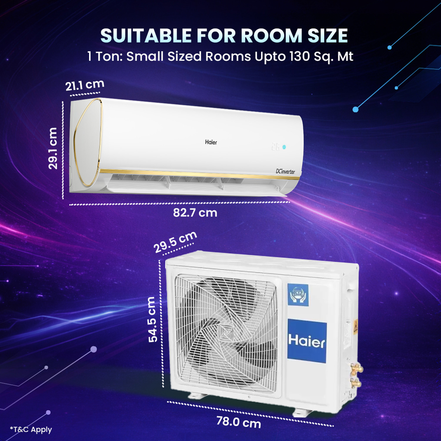 Image of Haier 2026 Model 1 Ton 3 Star Split HEXA Inverter with Wi-fi AC
