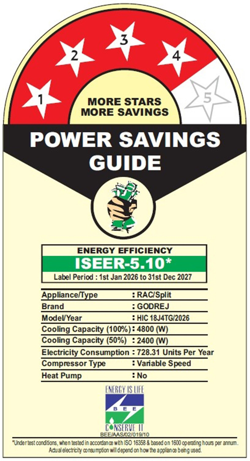 Image of Godrej 2026 Model 1.5 Ton 4 Star Split Inverter with 5-in-1 convertible | AI Powered| Heavy Duty Cooling at 52 degree celsius|i-Sense technology AC