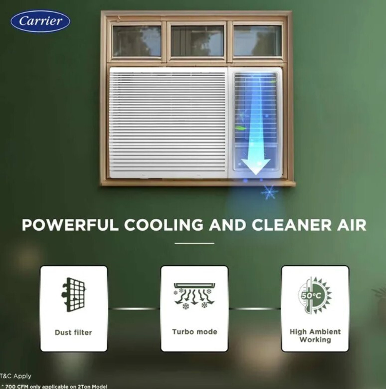 Image of CARRIER 2025 Model 1.5 Ton 3 Star Window Inverter AC