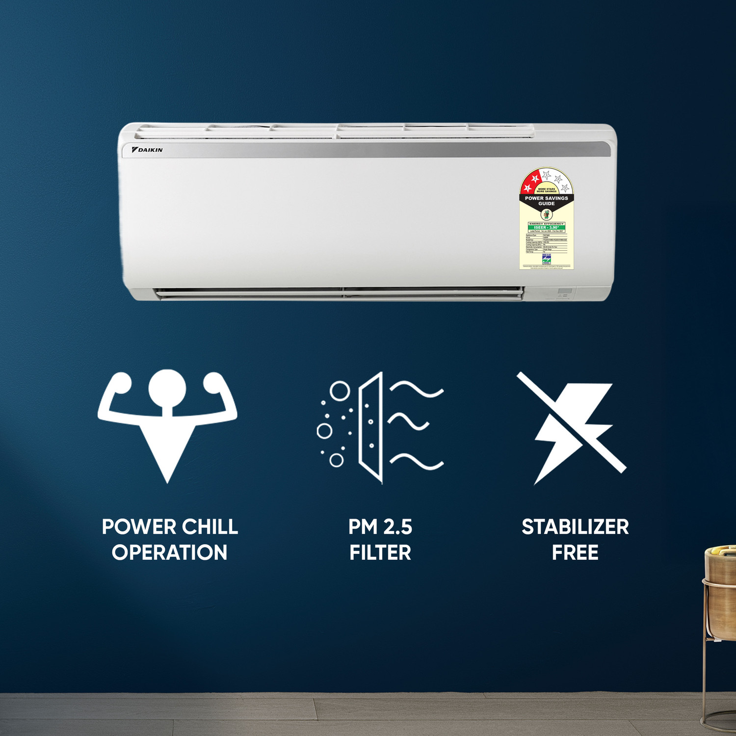 Image of Daikin 2026 Model 0.9 Ton 2 Star Split Fixed Speed AC