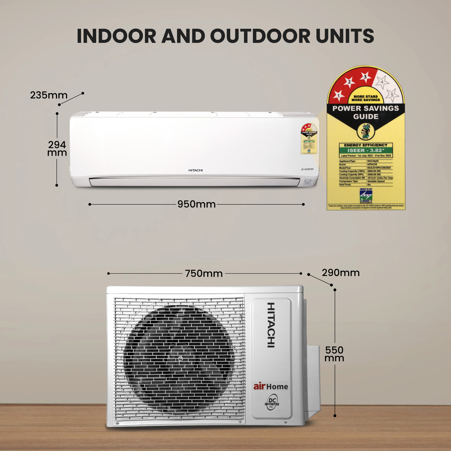 Image of Hitachi 2025 Model 1.5 Ton 3 Star Split Inverter AC