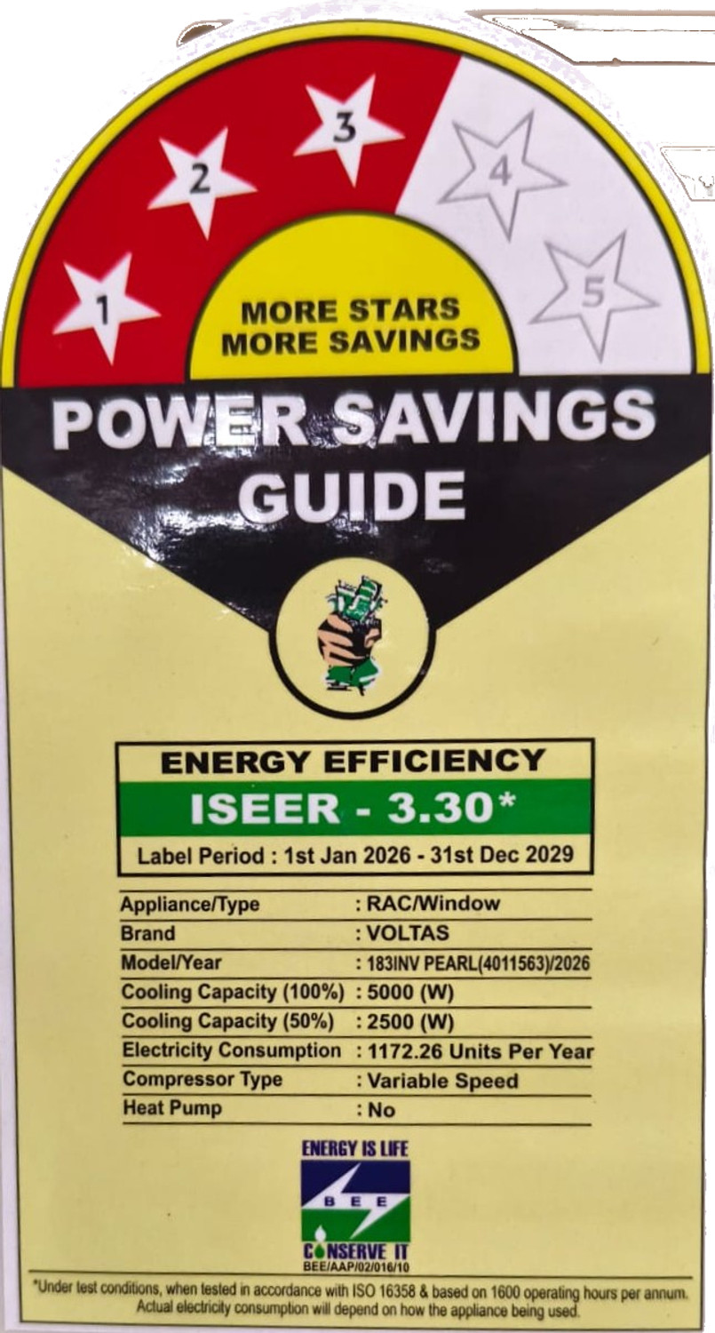 Image of Voltas 2026 Model 1.5 Ton 3 Star Window Inverter AC