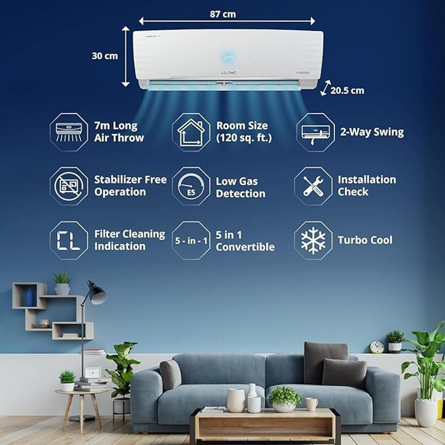 Image of Lloyd 2024 Model 1 Ton 3 Star Split Inverter with Wi-fi AC