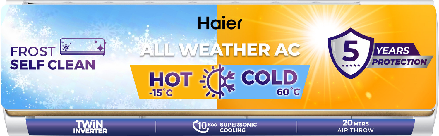 Image of Haier 2025 Model 1.5 Ton 3 Star Hot and Cold Split Triple Inverter 7-in-1 Intelli Convertible AC