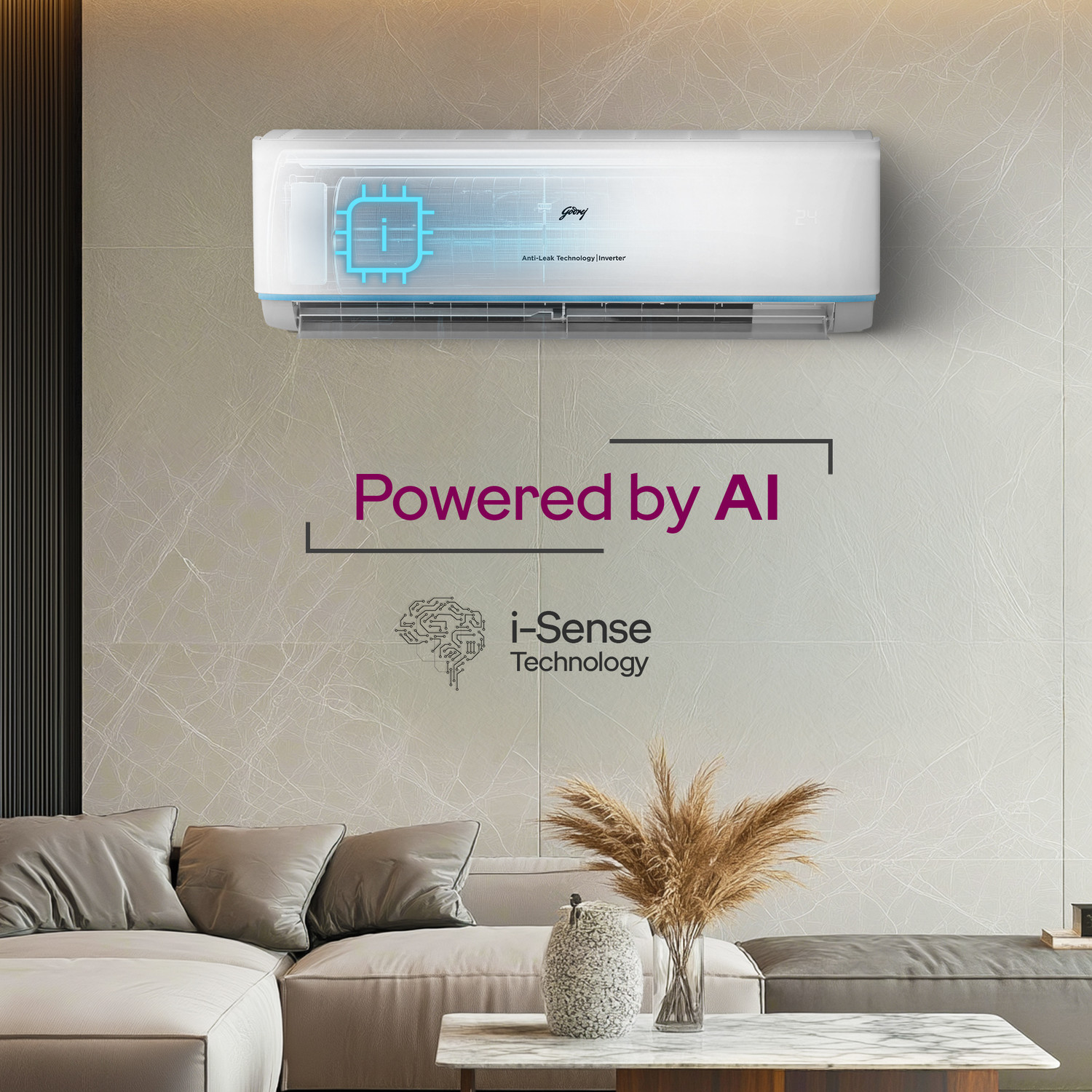 Image of Godrej 2025 Model 1.5 Ton 3 Star Split Inverter 5-In-1 Convertible Cooling Anti Leak And Heavy Duty Cooling at Extreme Temperature AC